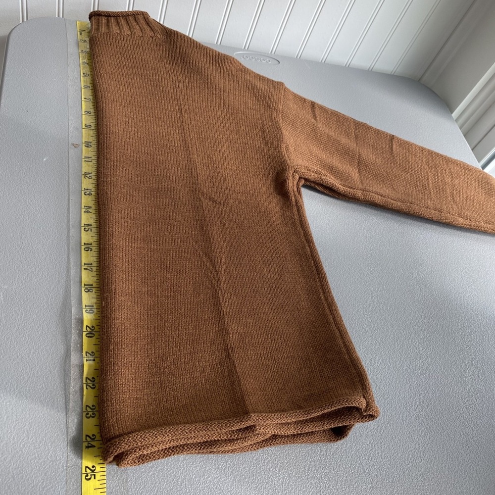 Unbranded Womens Roll Neck Sweater Size S Oversized Relaxed Fisherman Heritage - Picture 9 of 10